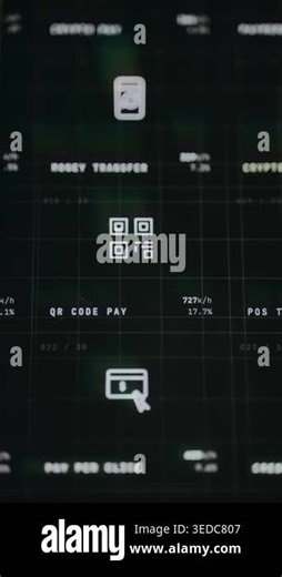 Payment interface showing user selecting the QR code option Stock Video Footage - Alamy