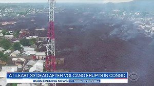 7.2K views · 189 reactions | DEADLY VOLCANO ERUPTION: At least 32 people were killed and entire neighborhoods were buried under lava after a volcano erupted in the Democratic Republic of Congo. Thousands have fled the area as aftershocks continue to be felt across the city of Goma. | CBS Evening News | Facebook