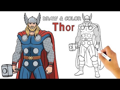 Draw & Color Thor | Relaxing Art Video