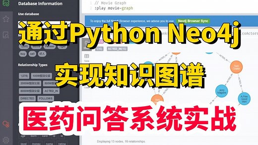 同济大佬带你两小时速通基于Python Neo4j搭建知识图谱医药问答系统实战，理论解析结合实战操作，草履虫都能学会！-自然语言处理/人工智能/数据库/深度学习