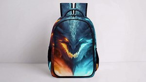 Dragon Backpack for Boys, Blue Ice Dragon and Fire Dragon Backpack, Fierce Dragon Kids Backpack, Cool Boys Backpack Unique, Children Travel Laptop Backpack, 16.5 Inch