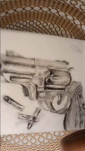 Realistic gun drawing #creativeideas #art #realistic