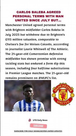Carlos Baleba agreed personal terms with Man UTD BUT | #manutd #mufc