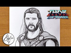 How To Draw Thor Love and Thunder | Sketch Art Lesson (Step by Step)