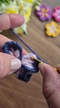 Wonderful, crocheted violet flower pattern 🤗🌼#violet #crochetflowers #flowercrochet #flower #easy