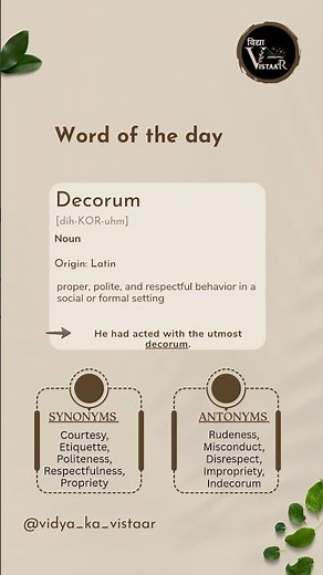 Word of the Day | Decorum