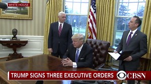 Watch: President Trump signs executive orders, including withdrawal from TPP