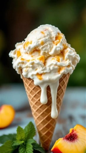 Learn how to make creamy, refreshing peach ice-cream right at home! 🍦🍑 #PeachIceCream
