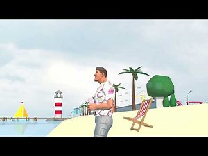 iClone 8 Orbit Camera Demo 3d Character Drinking on a Beach