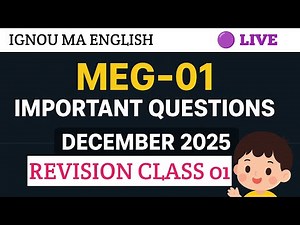 MEG 01 British Poetry Important Questions December 2025 | MEG 01 Important Notes