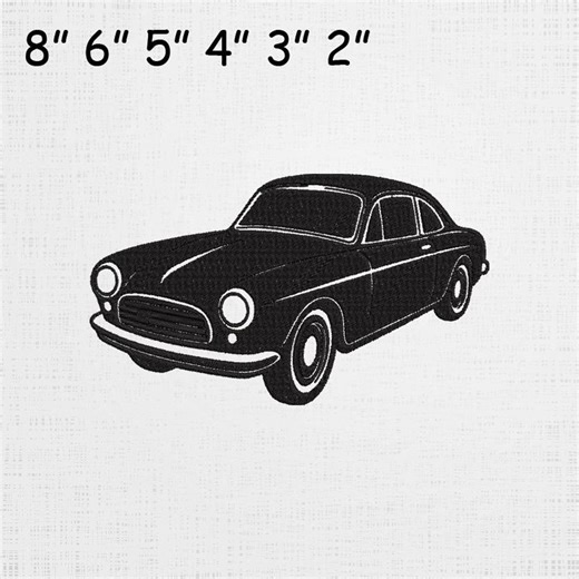 Black Car Embroidery | Old Car Machine File | Vehicle Pattern | 6 Sizes - Etsy