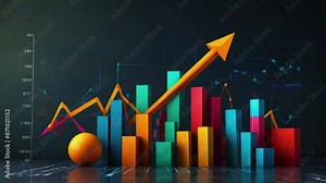 Goal business success strategy chart target or creative growth arrow achievement diagram and presentation finance marketing graph on development background