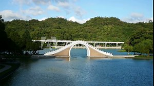 Moon Bridge in DaHu park in Neihu District, Taipei, Taiwan. Dahu Park is best known for its large scenic lake.