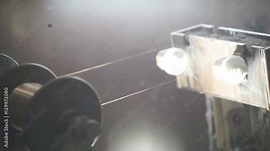 Coiled Copper Thread on a Spool Metal wires and articles wound onto roll