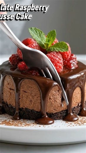 🍫 Chocolate Raspberry Mousse Cake | Decadent, Silky & Bakery-Style Stunning 🍫 This chocolate raspberry mousse cake is the kind of dessert that makes a room go quiet after the first bite. That rich, velvety chocolate mousse layered over a deep chocolate cookie crust… topped with glossy chocolate ganache and sweet-tart raspberries… it’s pure indulgence from top to bottom. With Valentine’s Day just days away, this chocolate raspberry dessert feels like the perfect way to celebrate. The combinatio