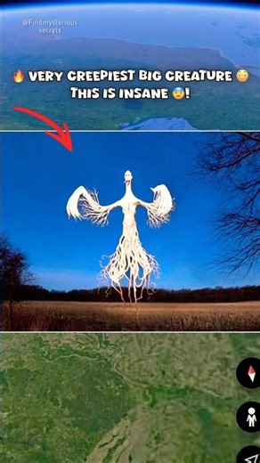 🔥I Found Very Scariest Huge Creature On Google Earth 🌍! #shorts #findmysterioussecrets #earth #map