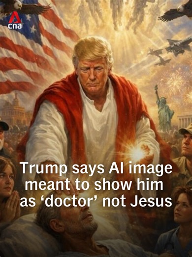 US President Donald Trump on Monday (Apr 13) said his post of an AI-generated image of himself as a Jesus-like figure was intended to depict him as a