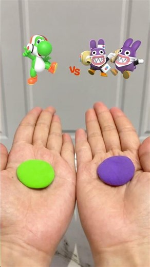 Green Yoshi vs Nabbit | Color Mixing Amazing # #clay #supermario #funny