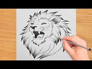 How to Draw The Lion's Roar Easy || King of the Jungle