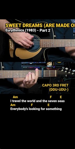 17K views · 193 reactions | Sweet Dreams (Are Made of This) - Eurythmics (1983) Easy Guitar Chords Tutorial with Lyrics Part 2 SHORTS REELS | Doc OTEP Studio | Facebook