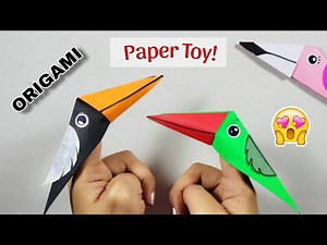 DIY Paper Bird Finger Puppet || Easy Origami Toy || Origami Bird Finger Puppet