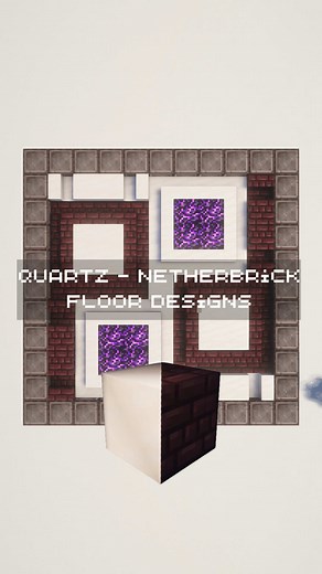 Creative Quartz and Nether Brick Floor Designs in Minecraft