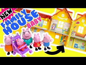 Peppa Pig Tales Family House Playset Build with George, Mummy, Daddy Pig and BABY EVIE Doll
