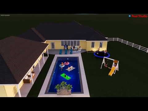 Whitsunday Deep Pool 3D Design | Aquamarine Finish + Victoria Falls Waterfall | Texas Pool Builder