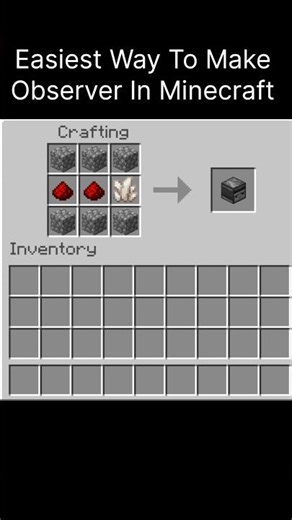 How to Craft Observer in Minecraft Hindi #minecraft #shorts #shortsfeed