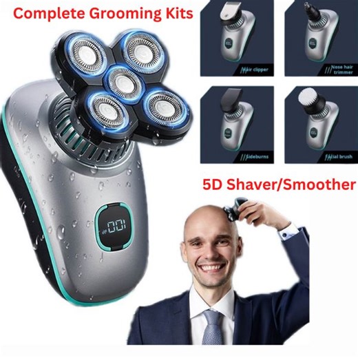Only if I had known this for a long time. Some of my colleagues would always talk of the rashes and some patches on my head days after barbing. I never knew it was due to the regular clipper that I was using. Not until one of them introduced me to this New 5D 5-in-1 Smoother shaver. He said it is what also saved him from that mess as he also keeps bald head. The 5-in-1 5D shaver consists of: 💈 Detachable Clipper Head – clean cuts, smooth fades. ✂️ Sideburn Trimmer – sharp, defined lines every t