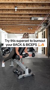 9.5K views · 81 reactions | Burnout your BACK and BICEPS with this superset that came straight from inside my dumbbell only weekly workout plan!  on Movement With Julie page to learn more & gain instant access #backworkout #bicepsworkout #armworkout #upperbodyworkout #armsworkout | Movement With Julie | Facebook