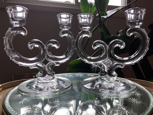 Vintage Fostoria Glass Candelabra Pair: 1950s Century Pattern, Set of 2 - Etsy