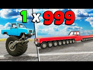 CARRO de 1 RODA vs 999 RODAS no BeamNG.drive