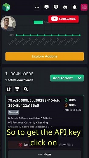 Copy API key from Torbox