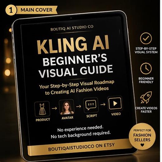Kling AI Beginner Visual Guide | Step by Step AI Video Tutorial | Faceless Content Creator | Fashion Video Prompts | Digital Download - Etsy