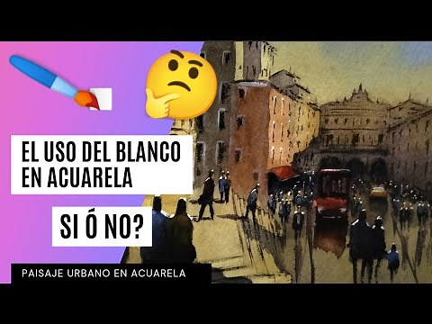 ACUARELA PASO A PASO. Como pintar paisaje urbano en acuarela. Plaza Mayor de Cuenca, España.
