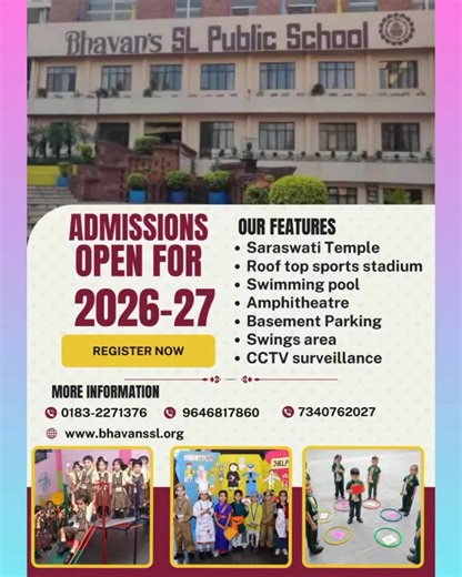 Our school nurtures minds with a rich library, smart computer lab, and creative art room. | Bhavans SL Public School