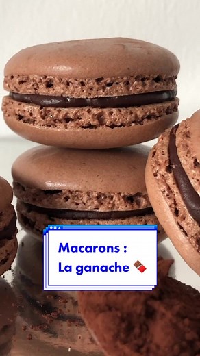 Recette de la ganache au chocolat pour les macarons 🍫 Ingrédients : 20cl de crème liquide entière, 200g de chocolat noir #macarons #chocolat #recette #recipe #patisserie #pastry #food #fyp