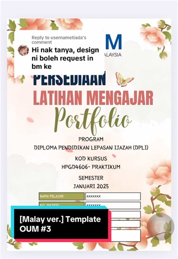 Template Portfolio Practicum for OUM Teachers