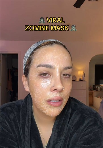 You can see it literally tightening your skin as it dries, wild! #zombiemask #facemask #facemasks #tighteningfacemask #tighteningmask #skincare #selfcare #selfcareroutine #zombiefacemask #facemasktime