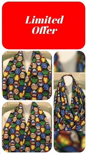 Avengers Infinity Scarf Flannel Loop Scarf Superhero Print Accessory
