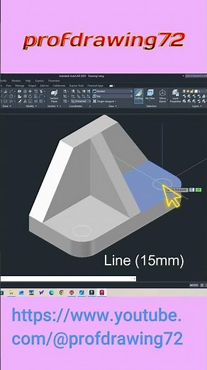 3D Tutorial Lesson in AutoCAD 2023 For Beginners #Shorts