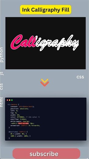 🎨 Mesmerizing Ink Calligraphy Fill Animation! #Calligraphy #InkArt #CSSMagic #WebDesign #Animation