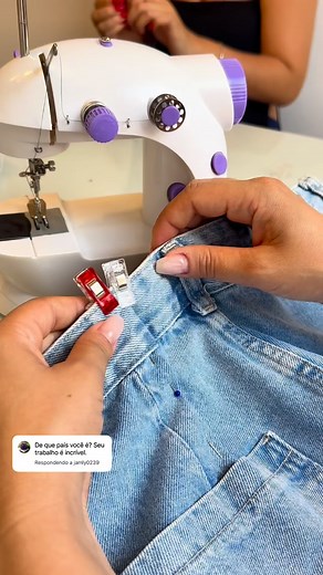 19K views · 192 reactions | ASMR- Jeans na mini máquina! Link da máquina na bio do perfil! #costura #reels #sewing #sew #ASMR #sounds #costuracriativa #coser #couture #cucitura #punto #viral #reels #reelsinstagram | Jaque monteiro | Facebook