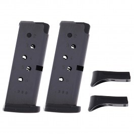 2 Pack Ruger LCP .380 ACP 6-Round Magazine with Finger Rest Extension