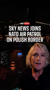 Sky News joined NATO's Operation Eastern Sentry on an air patrol over Poland's eastern border as the alliance responds to Russian threats to its airspace. The RAF is supplying Typhoon fighter jets and refuelling capabilities to help patrol the skies and bolster NATO's eastern flank after Russia sent scores of drones into NATO territory on 10 September. Sky's Diana Magnay was on board a refuelling plane as part of a nighttime mission to patrol the skies. #skynews #poland #russia #nato #raf | Sky 