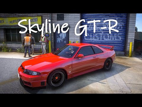 GTA 5 Nissan Skyline GT-R R33 V-Spec + Realistic Engine Sound Mod Showcase [ QuantV + NVE + RB ] 4K