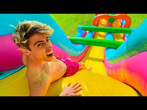GIANT INFLATABLE SLIDE !! EXTREME CHALLENGES