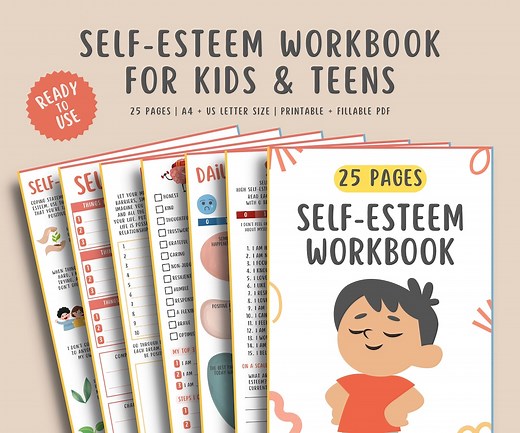 25 Self Esteem Worksheets Printables for Kids Teens, Confidence Mental Health Child Therapist Counseling, Social Emotional Learning Therapy - Etsy