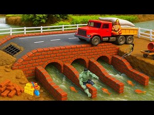 Diy Mini Stone Bridge with Three Pipes | Water Flow Cement Bridge Science Project | Mini bridge P 2